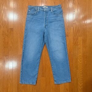 Levi’s Ribcage Ankle Straight Jeans Womens 32 Light Wash Denim Pants Cropped